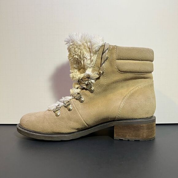 Womens SAM EDELMAN Darrah 2 Tan Suede Lace Up Hiker Snow Boots / Size 8 - Picture 8 of 11